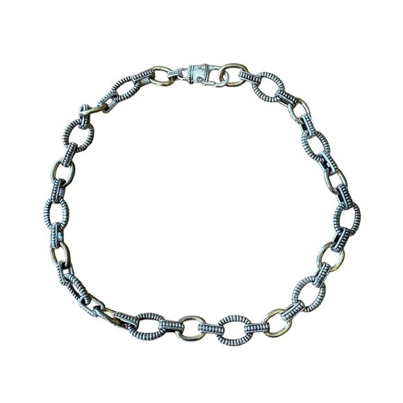 N/A Jewelry - Oval Rope Link Chain Necklace Gold and Silver Tone Everyday Classic Hippie